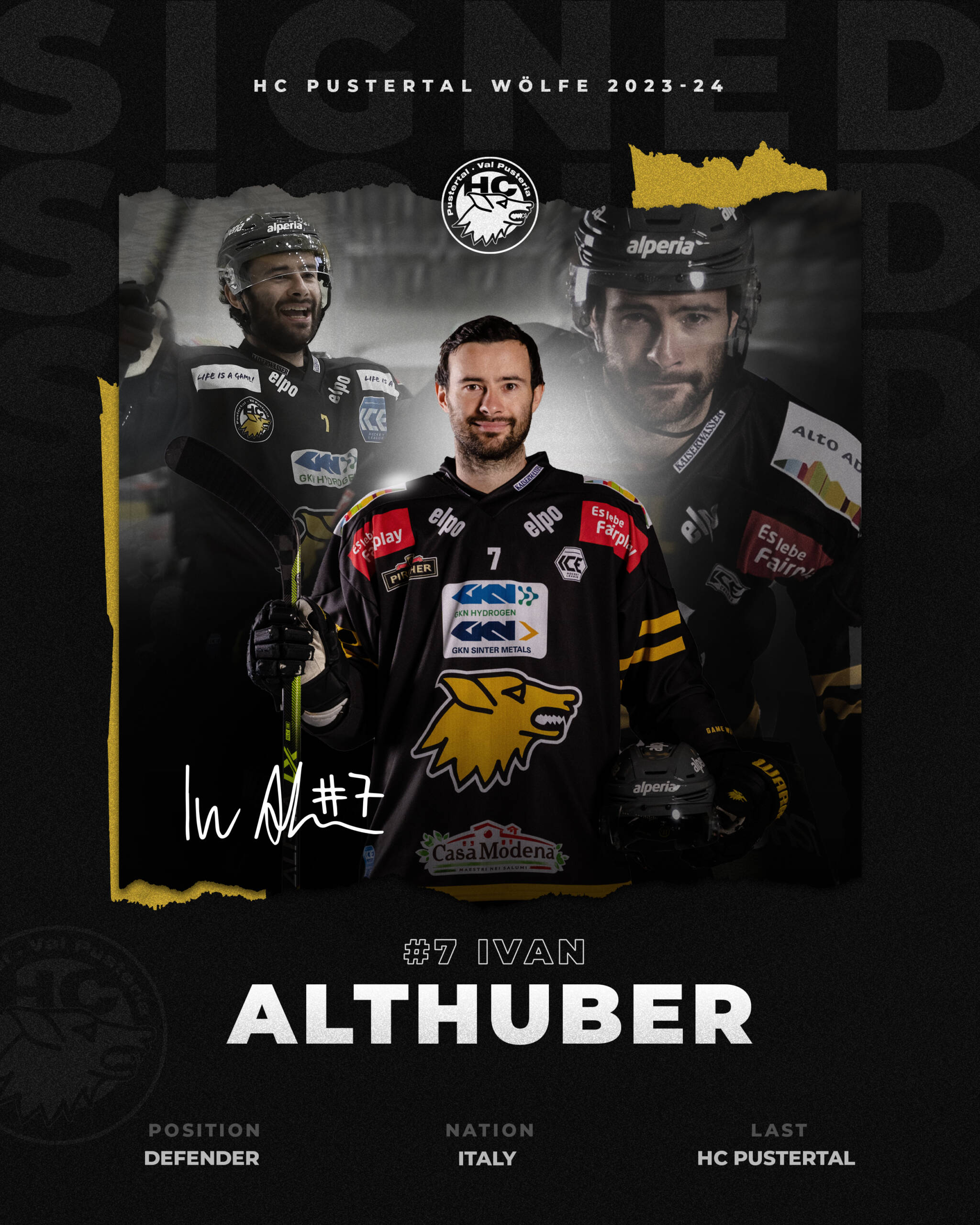 Ivan Althuber bleibt beim HC Pustertal