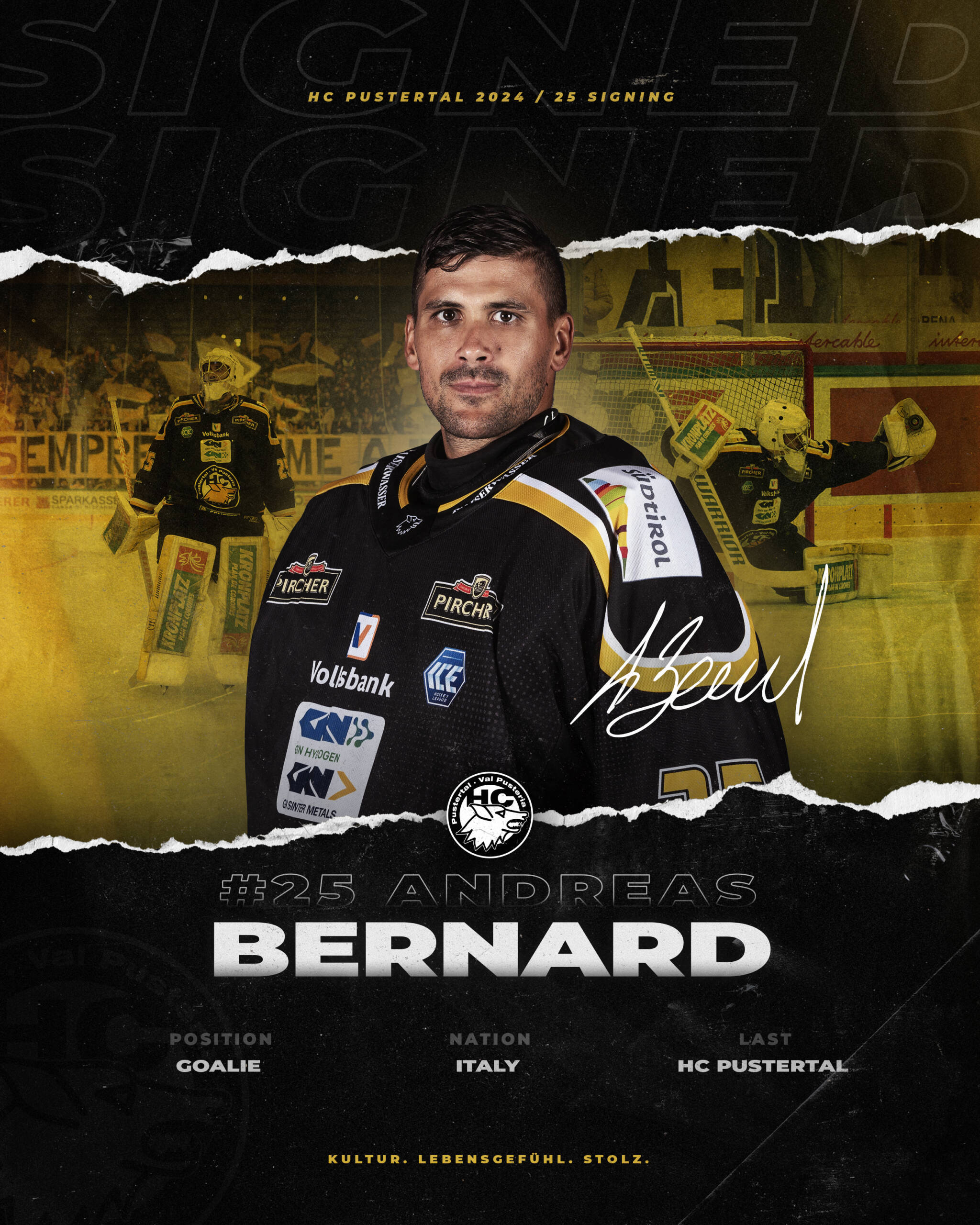 Andreas Bernard verlängert seinen Vertrag beim HC Pustertal