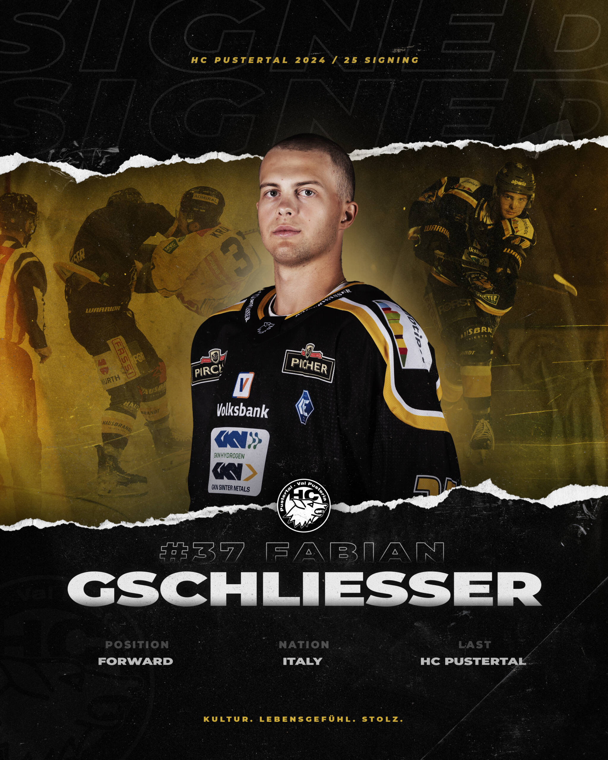 Fabian Gschliesser verlängert seinen Vertrag beim HC Pustertal