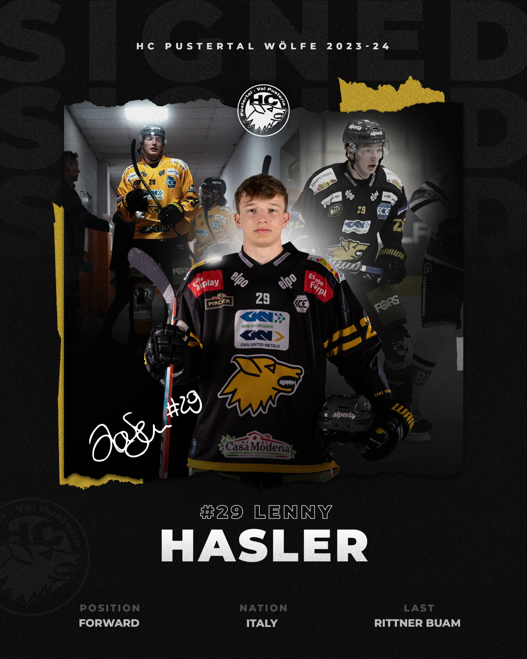 Lenny Hasler bekommt Vertrag beim HC Pustertal