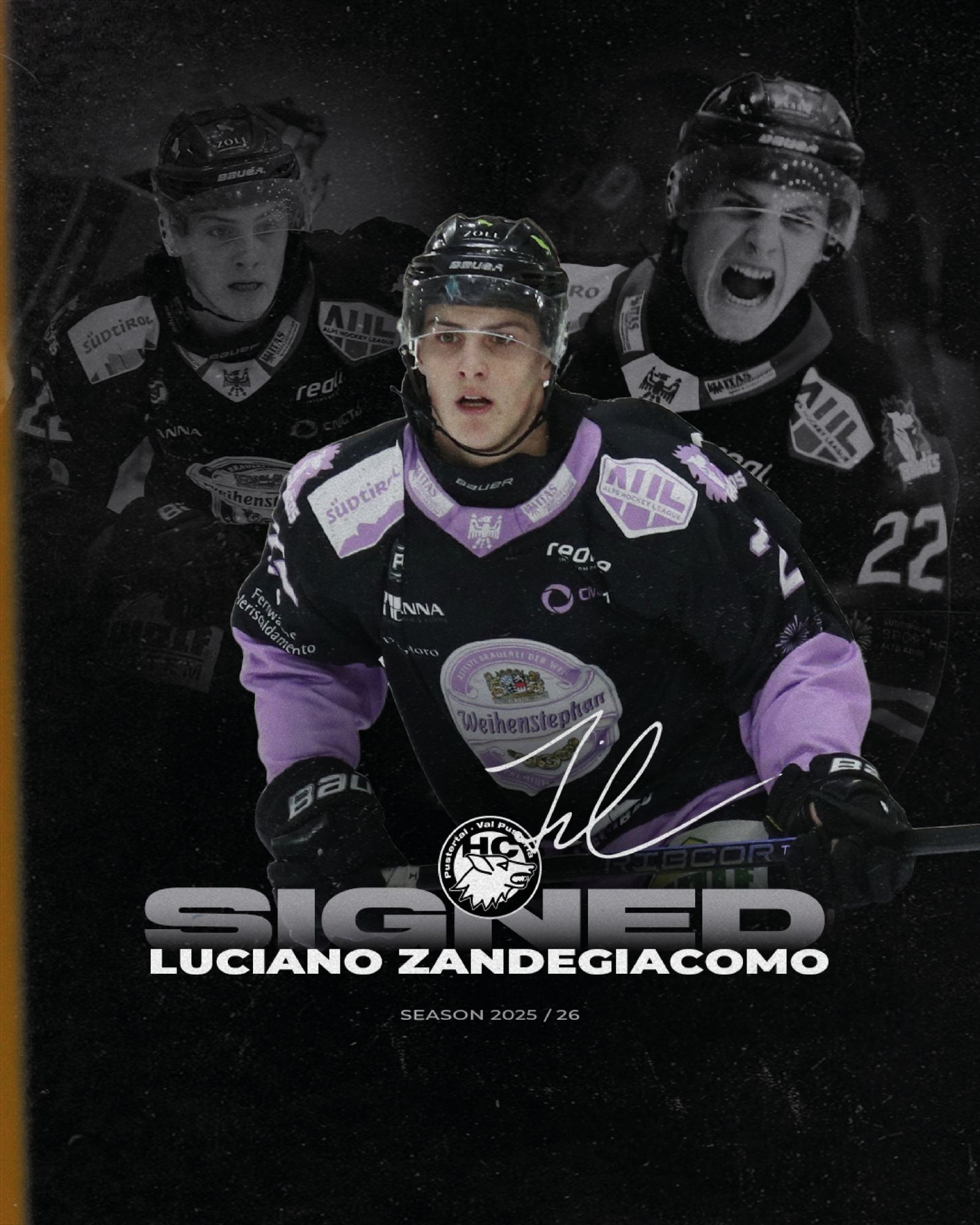 Luciano Zandegiacomo unterschreibt beim HC Pustertal